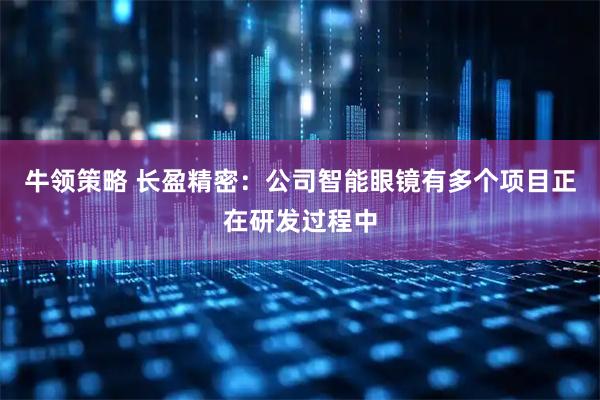 牛领策略 长盈精密：公司智能眼镜有多个项目正在研发过程中