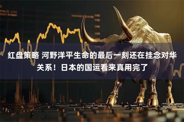 红盘策略 河野洋平生命的最后一刻还在挂念对华关系！日本的国运看来真用完了